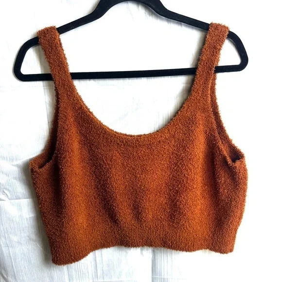 Stars Above Women’s Cozy Yarn Tank Top Brown XL - Picture 2 of 7